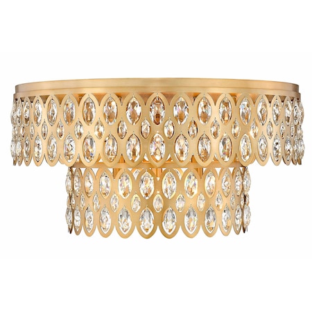 Z-Lite Dealey Flush Mount, 12-Light, 24 In.W x 12.25 In.H, Heirloom Brass/Heirloom Brass 822F24-HB